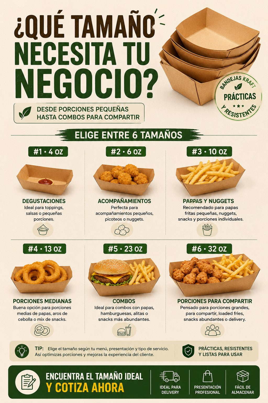 #1 Bandeja 120ml Canoa Kraft 4 Oz  x250 und