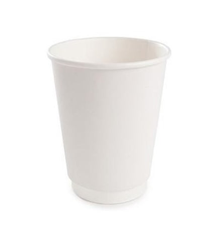 Vaso Doble Pared Blanco 12 Oz x100 und
