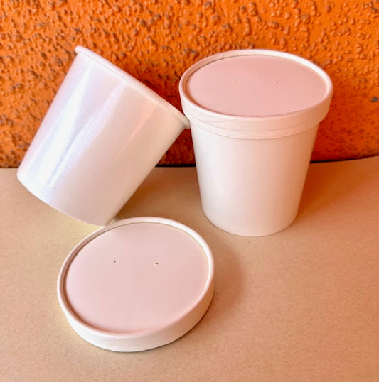 Pote Blanco Con Tapa | 26 Oz