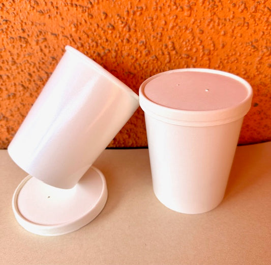 Pote Blanco Con Tapa | 32 Oz