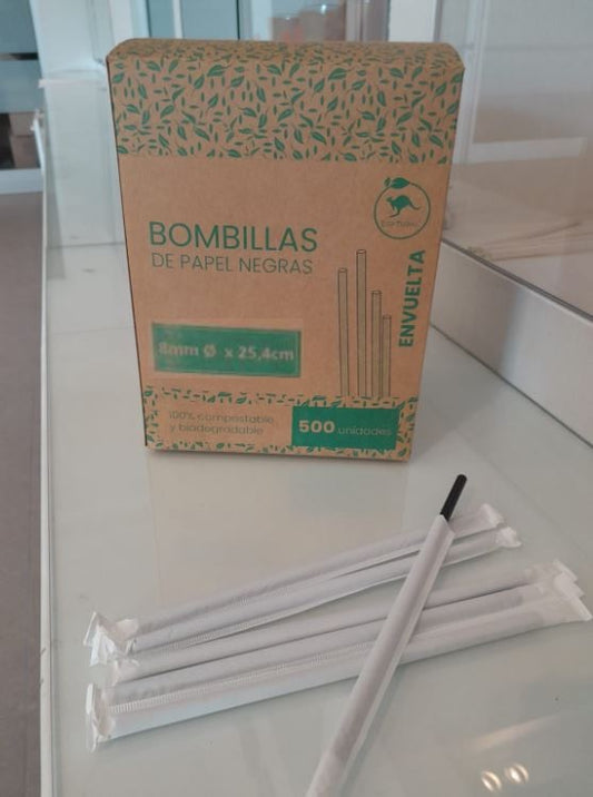 Bombilla Ecológica 8mm Negra x500