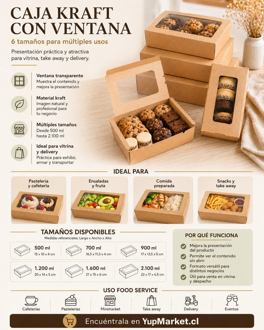 Kraft con Ventana 1.200ml x400 und