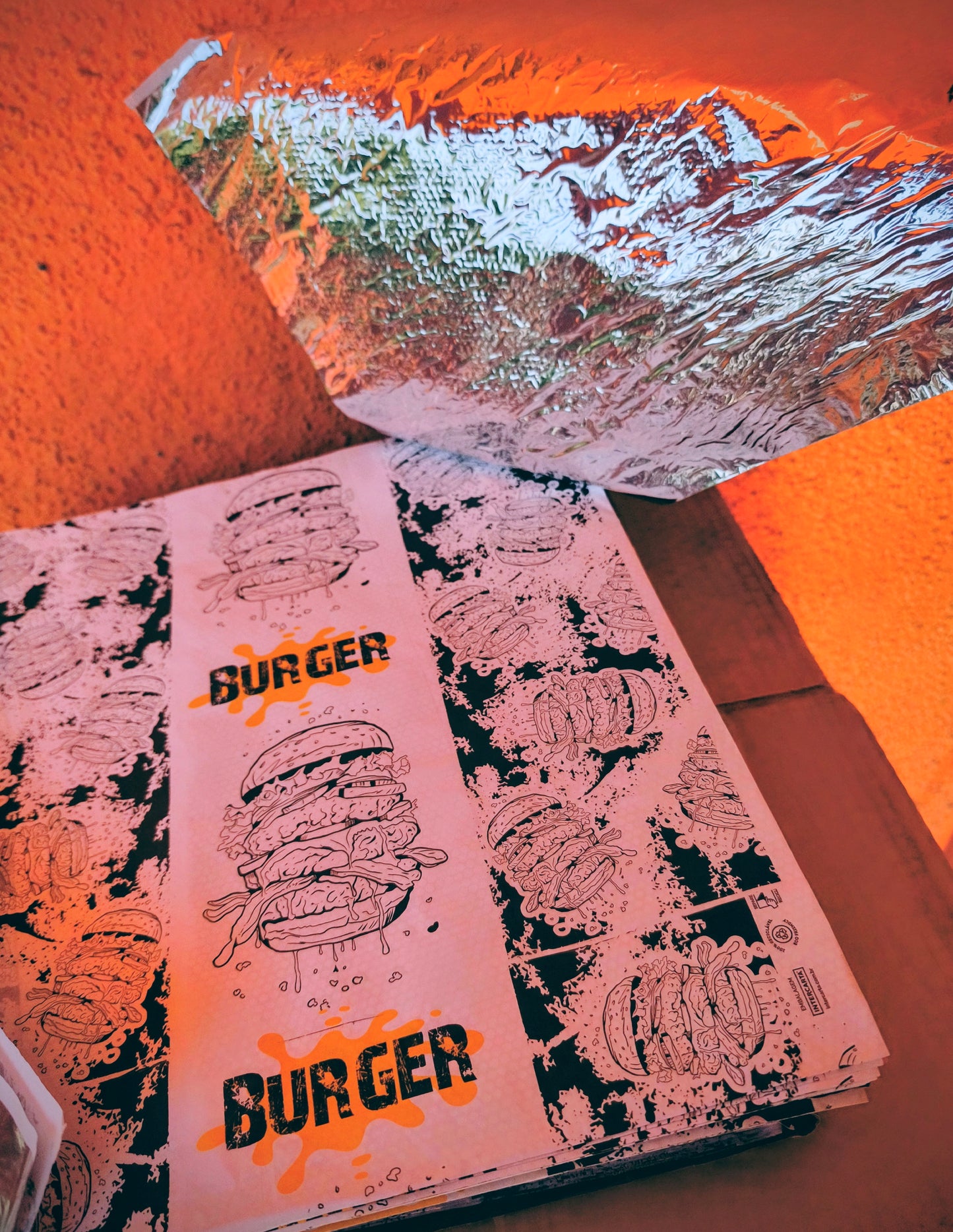 Metalizado 33x37 Antigrasa Diseño Burger x1.000 und
