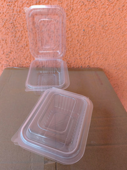 Envase Tapa Bisagra Microondeable 500cc x100 und