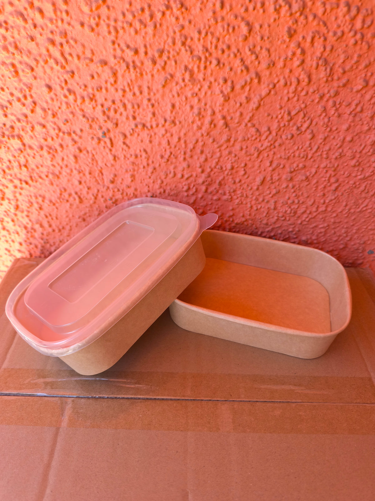 Kraft Rectangular 16 OZ Con Tapa Pet x300 und