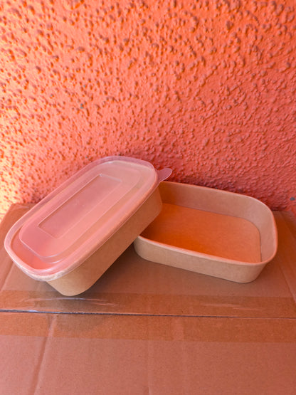 Kraft Rectangular 16 OZ Con Tapa Pet x300 und