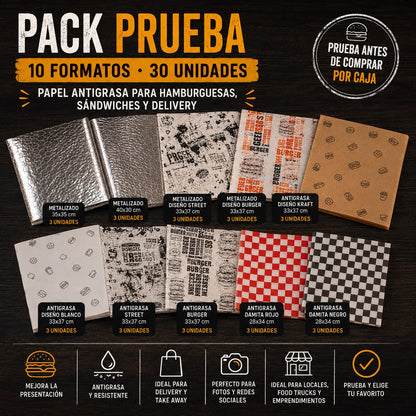 Pack de Prueba - Antigrasa 10 Diseños x 30 unidades