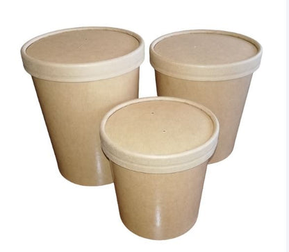 Pote Kraft Con Tapa | 16 Oz