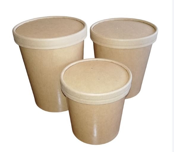 Pote Kraft Con Tapa | 32 Oz