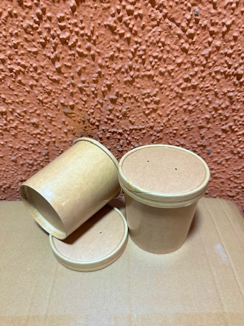 Pote Kraft Con Tapa | 16 Oz