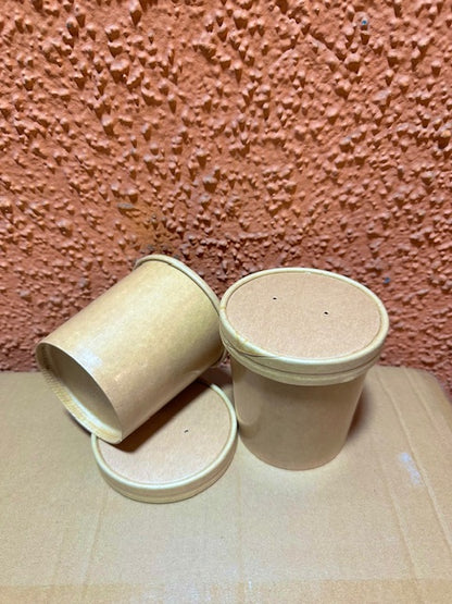 Pote Kraft Con Tapa | 32 Oz