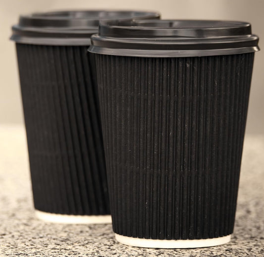 Vaso Ripple Negro 8 Oz + Tapa