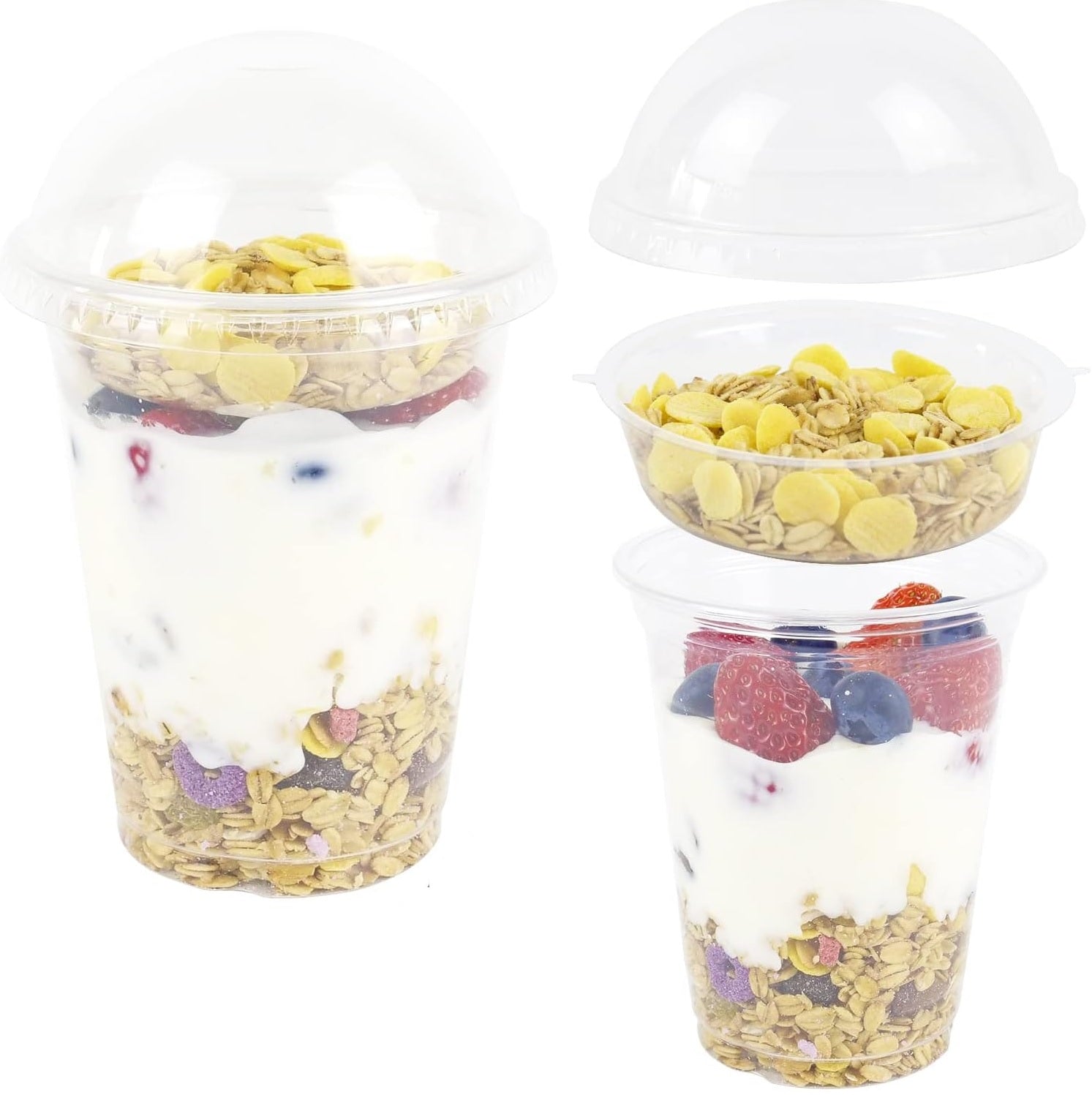 Vaso Pet 12 Oz/ 360ml + Inserto y Tapa Domo sin hoyo