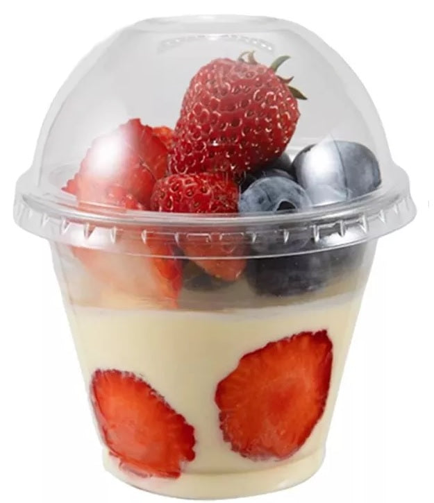 Vaso Pet 9 Oz/ 270ml Tapa Domo Sin Hoyo