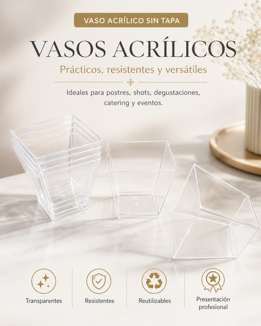Vaso Acrilico Sin Tapa Talla S x100 und