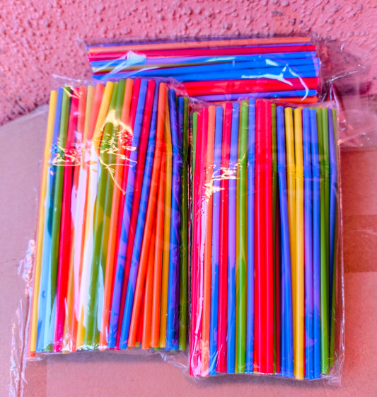 Bombilla Plástica Colores x500 und