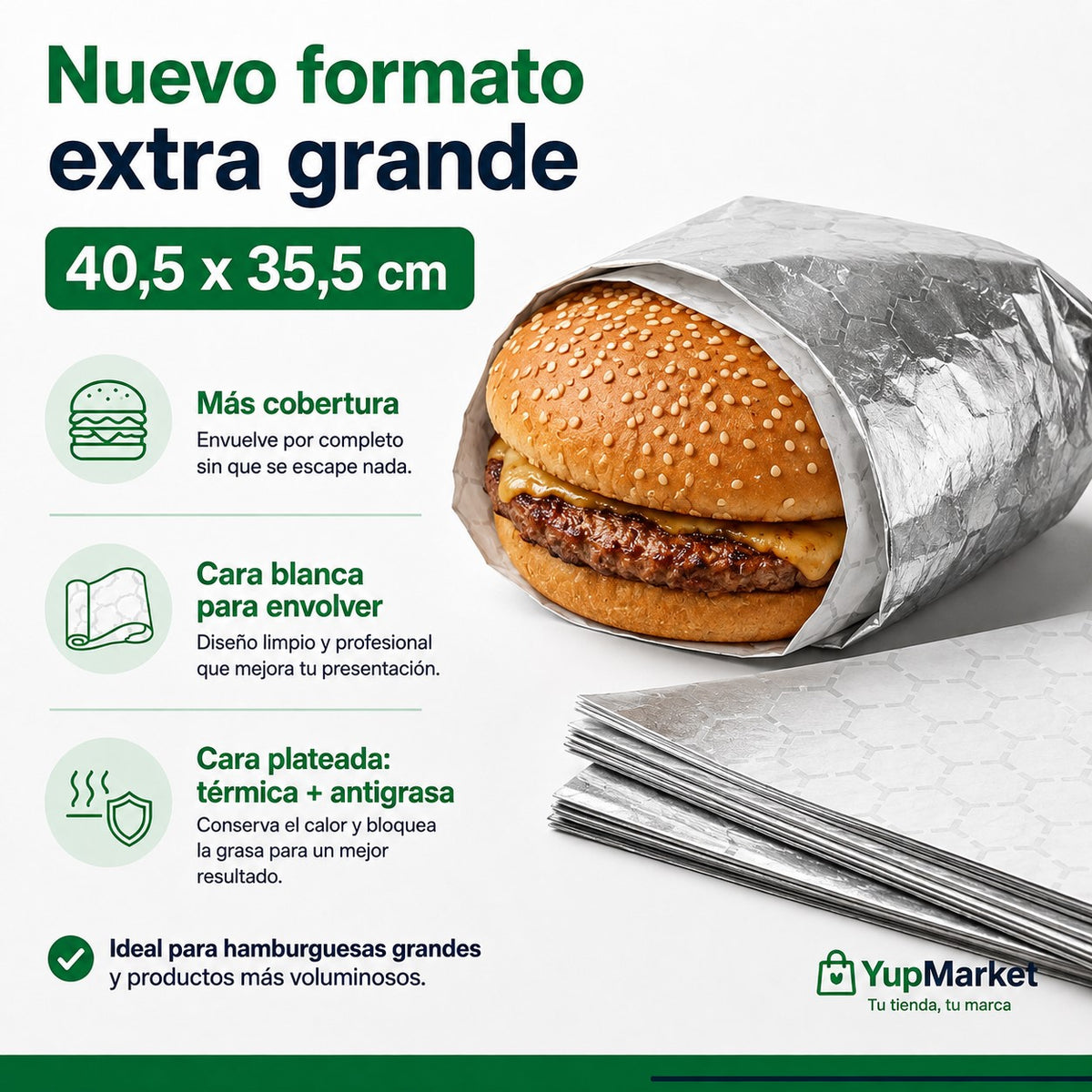 Metalizado 40,5x35,5 Antigrasa x500 und