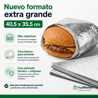 Metalizado 40,5x35,5 Antigrasa x500 und