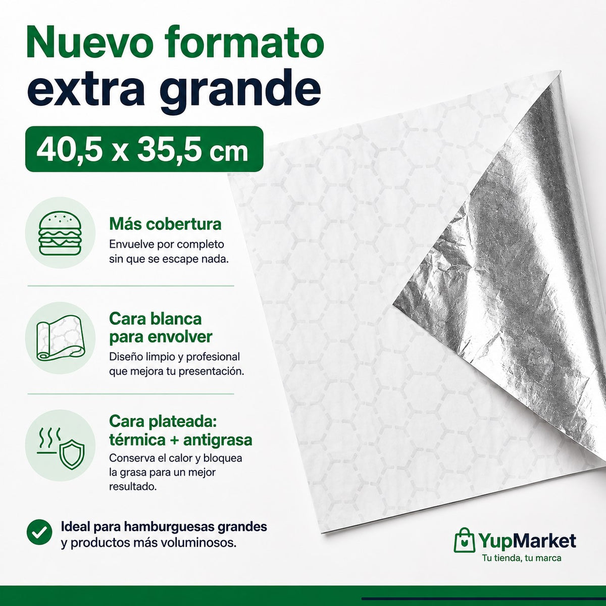 Metalizado 40,5x35,5 Antigrasa x500 und