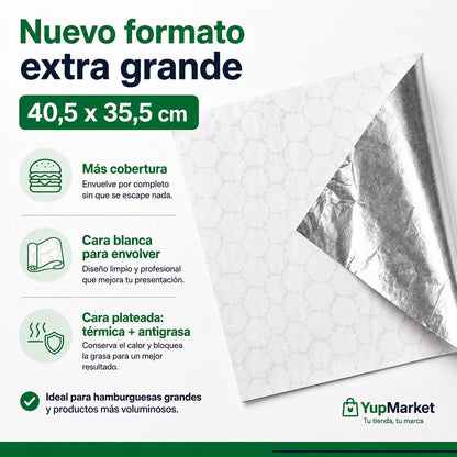 Metalizado 40,5x35,5 Antigrasa x500 und
