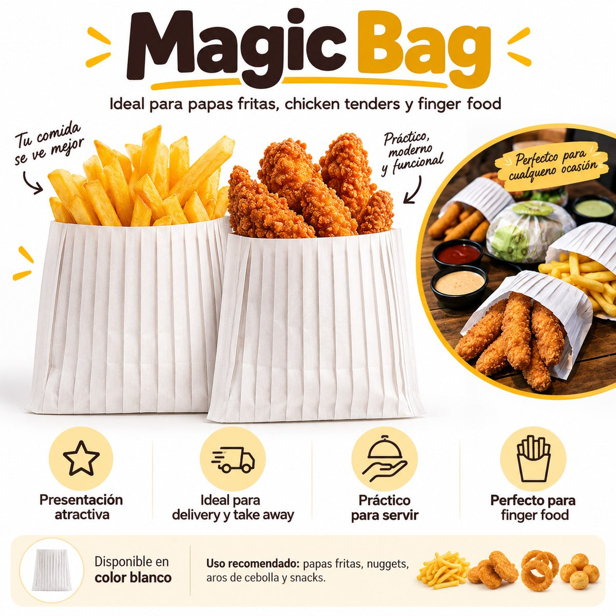 Envoltorio Magic Bag para Papas Fritas y Finger Food x250 und