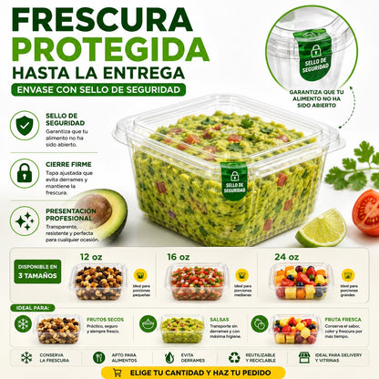 Envase Pet Con Sello 16 Oz /480 ml x50 und