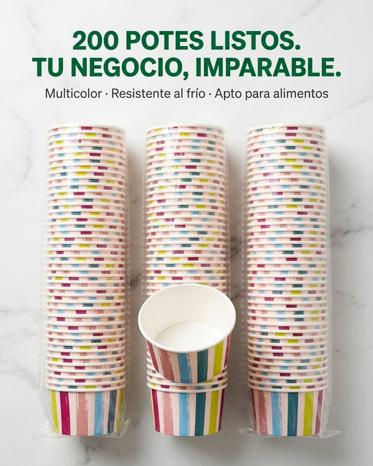 Pote Polipapel Sin Tapa 5 Oz /150 ml x200 und