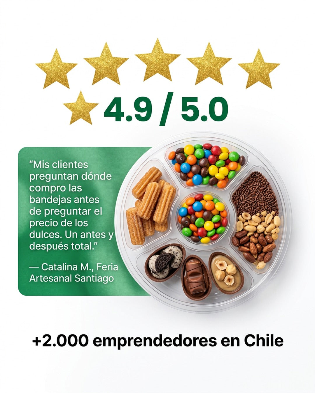 Bandeja Con Tapa 4 Divisiones x100 und