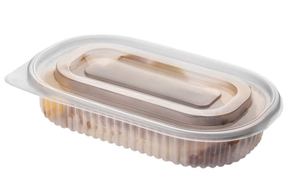Bandeja / Plato Ovalado Transparente con división con tapa