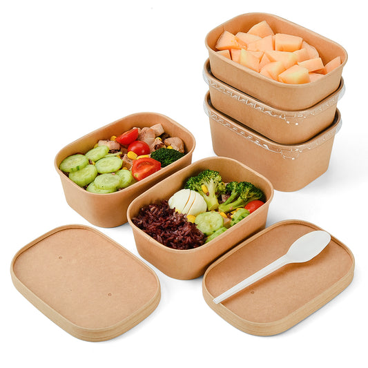 Kraft Rectangular 16 OZ Con Polipapel Pet x300 und