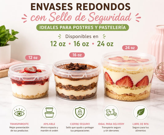 Pote redondo con sello 12 Oz /360ml x60 und