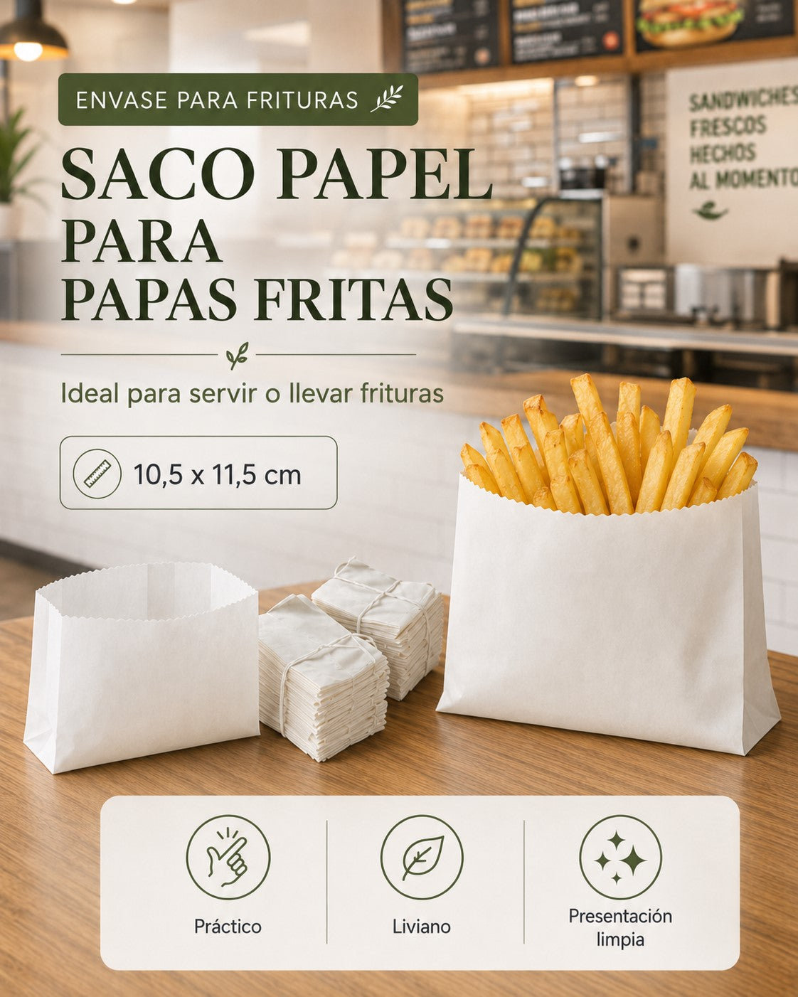 Saco Blanco Papas Fritas x500 und