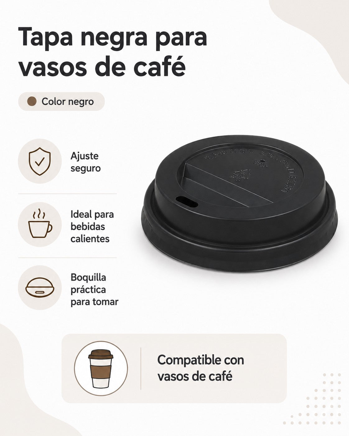 Tapa para Vaso con Logo 8 oz x1.000 und