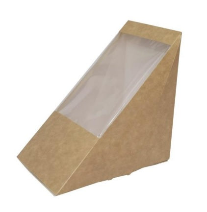 Estuche Triangular Kraft Ventana Talla L