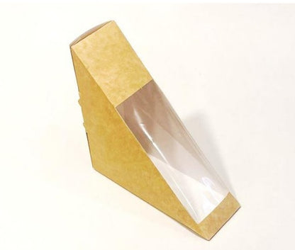 Estuche Triangular Kraft Ventana Talla M