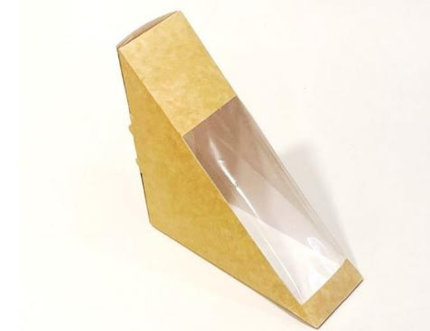 Estuche Triangular Kraft Ventana Talla S