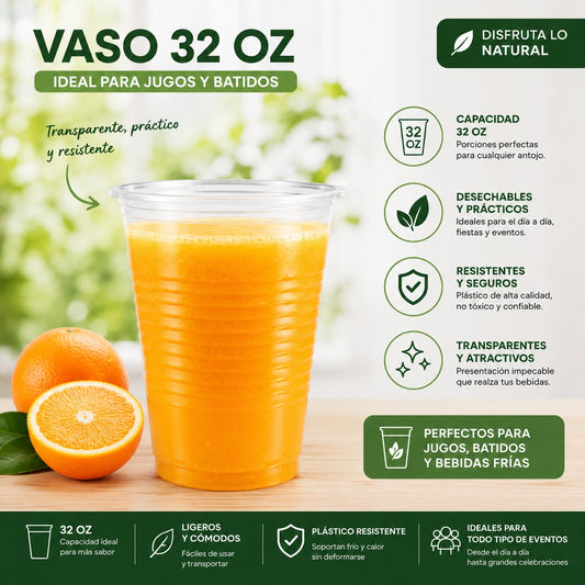 Vaso Económico 32 Oz sin tapa x100 und