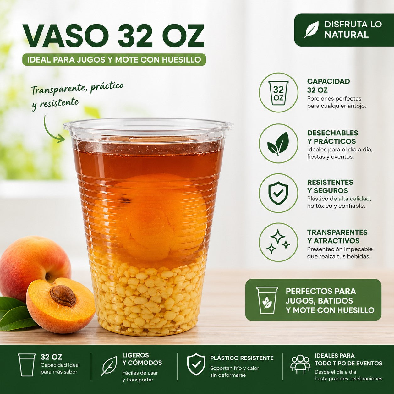 Vaso Económico 32 Oz sin tapa x100 und